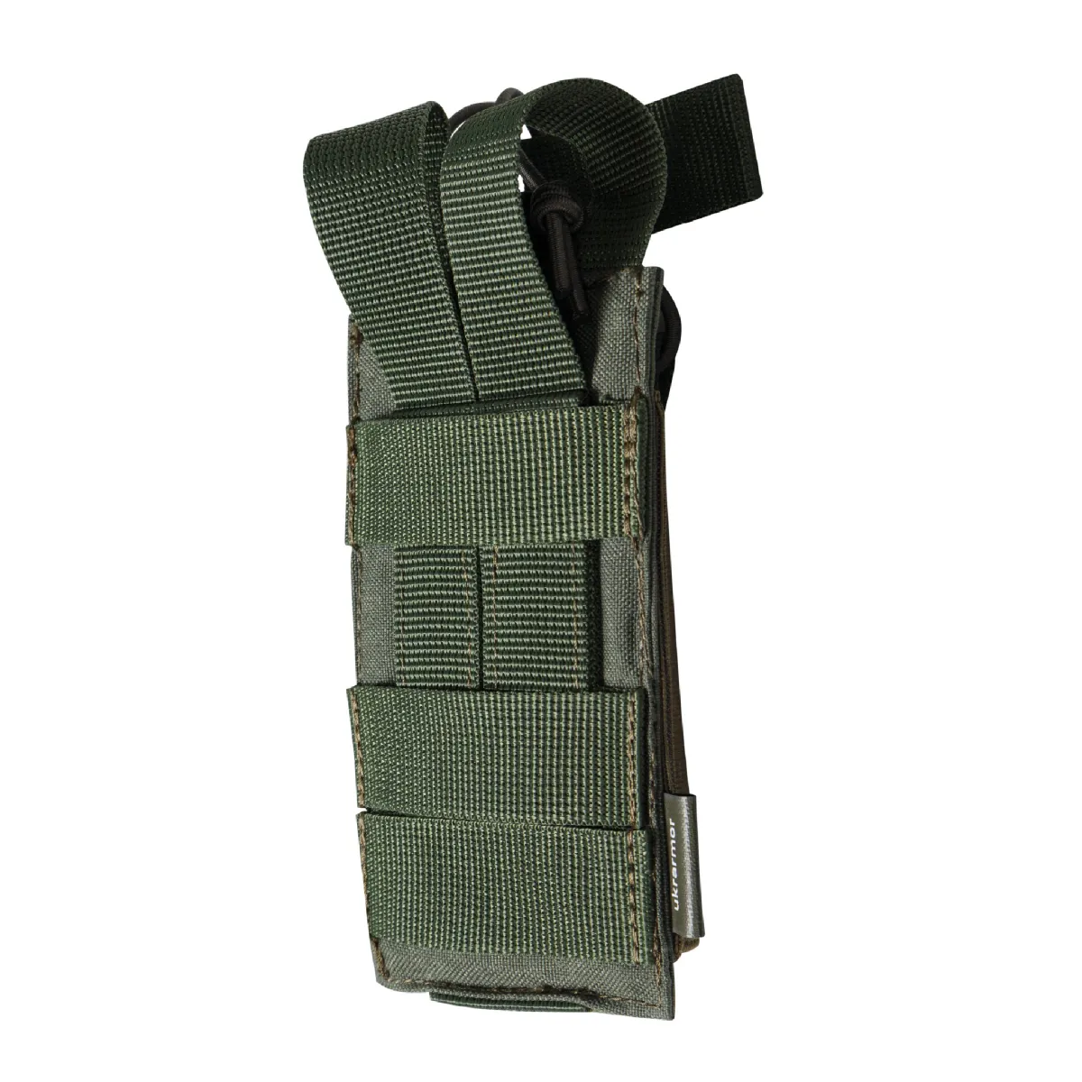 Одинарный эластичный подсумок под магазины АК/АR открытого типа. Крепление MOLLE. Олива 2