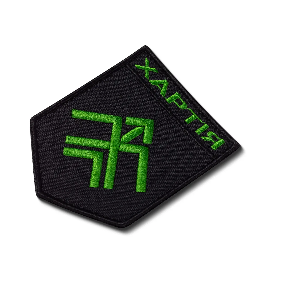 Шеврон (нашивка) Хартия на липучке, 8.5х7 см. Черно-зеленый 3