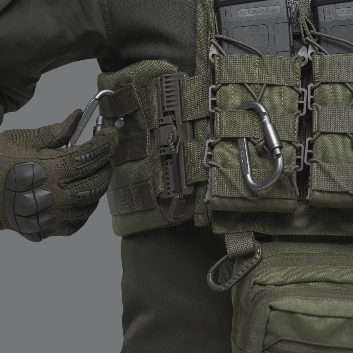 Карабін тактичний універсальний, 80 мм. Сталевий. Колір Сірий 3