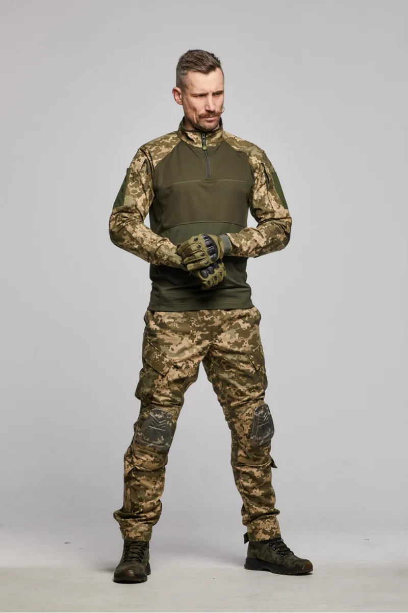 Тактическая рубашка UBACS ВСУ. Основа Coolmax, рукава Rip-Stop. Пиксель 8