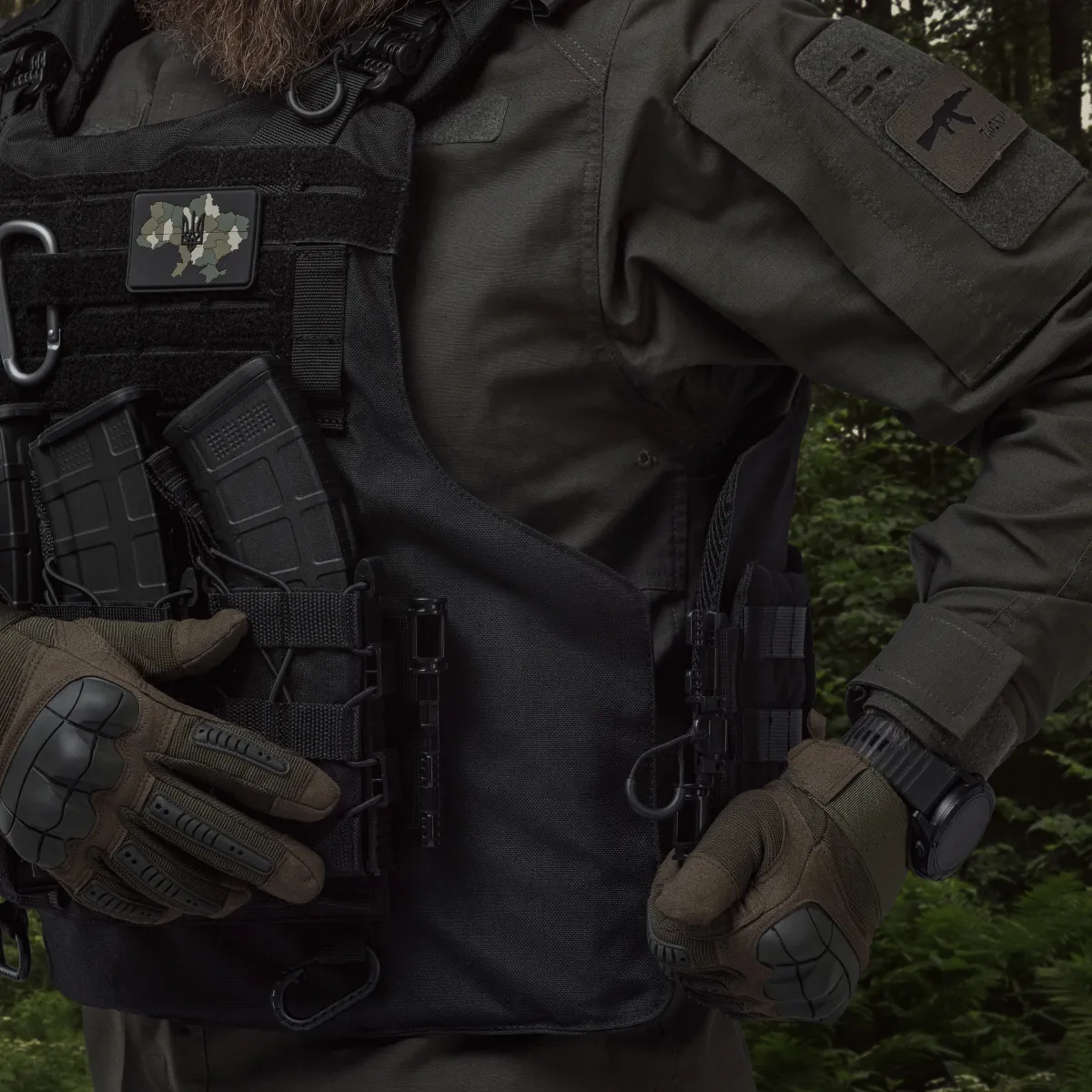 Боевой бронежилет IBV-1. Вес 3.1 кг. Увеличенная площадь защиты. Черный. S/M 4