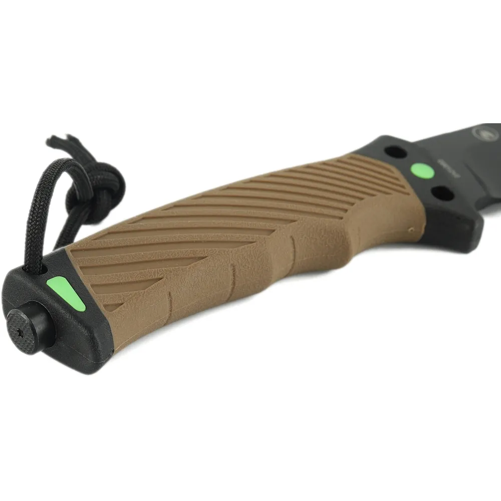 Нож Ganzo G8012V2 коричневый с паракордом и кресалом. Углеродистая сталь 4