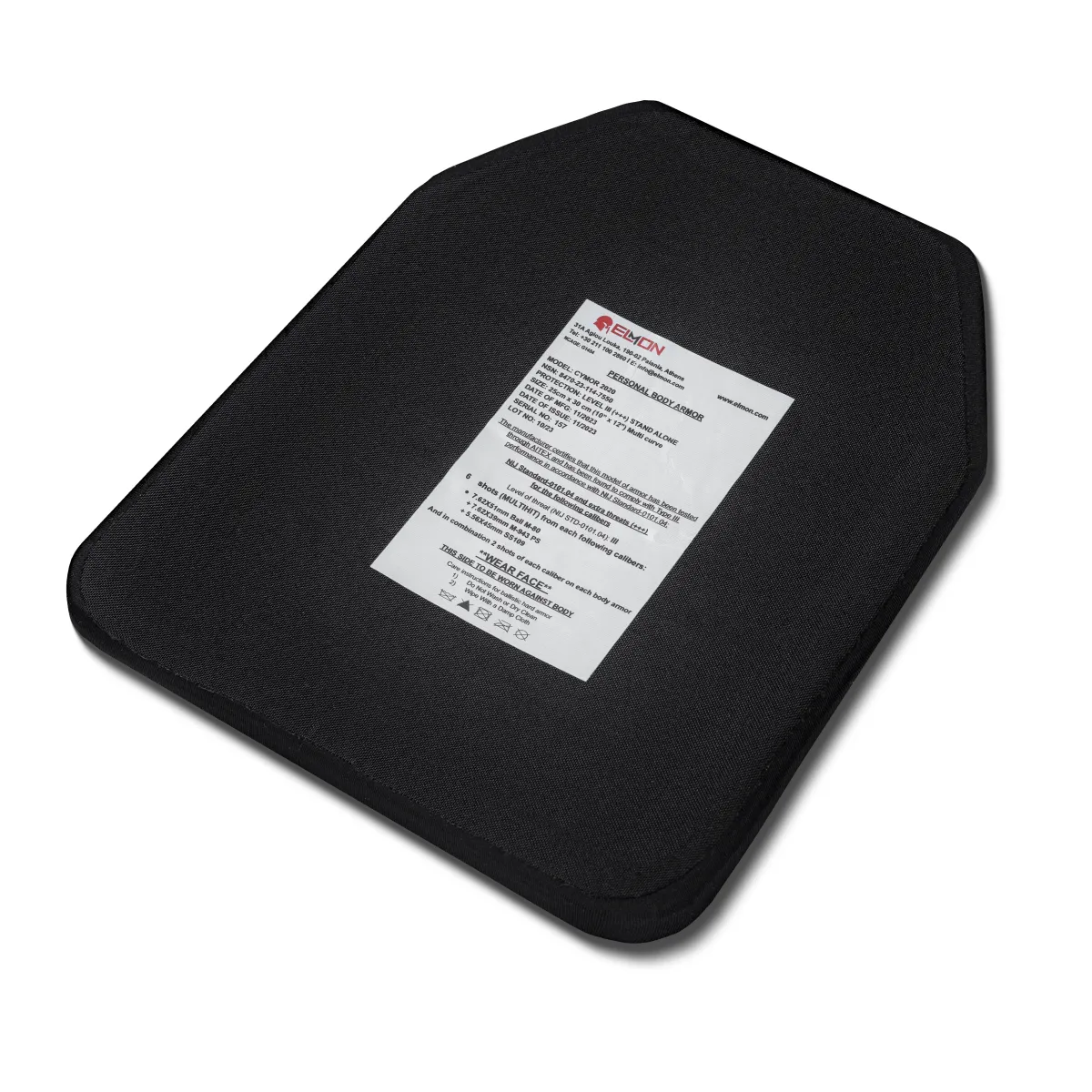 Керамическая плита 3 (+++) уровня NIJ. Elmon (Греция). Вес 1.65 кг. Размер 25×30 см 5