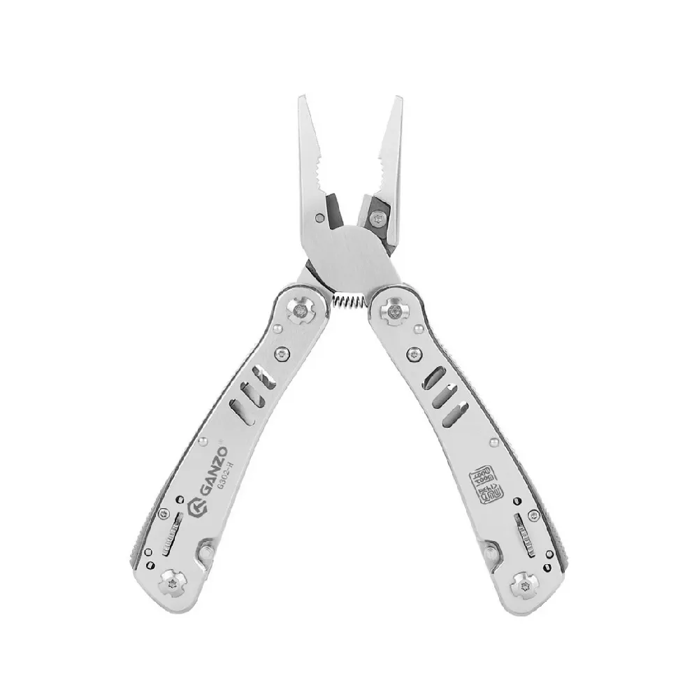 Мультитул Ganzo G302B. Сверхпрочная сталь. 12 разных элементов. Стальний 2