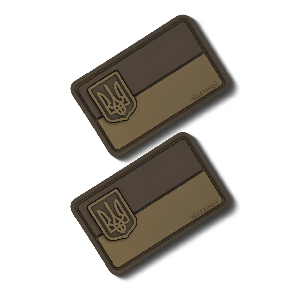 Шеврон прапор України з гербом. М'який ПВХ пластик. Койот 2
