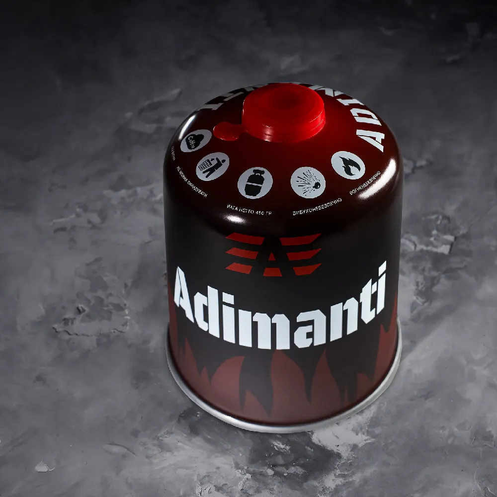 Газовий балон Adimanti (збільшений), 450 г, на 975 мл. Червоний 3