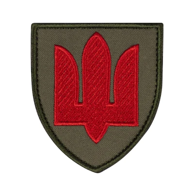 Шеврон (нашивка) Противовоздушная оборона Сухопутных войск ВСУ, 8х7 см. Красный