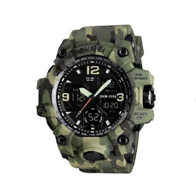 Тактичний годинник Skmei 1155. Водостійкий корпус. Green Camo