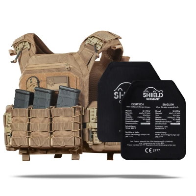 Бронежилет 6-го класса (PRO). Вес 5.7 кг. Керамические плиты Shield Germany 2.65 кг. Койот