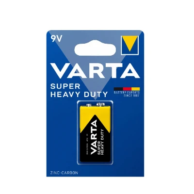 Батарейка Varta крона 9V, Super Heavy Duty. Акумулятор Carbon-Zinc