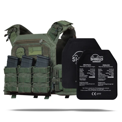 Бронежилет 6-го класса (PRO). Вес 5.7 кг. Керамические плиты Shield Germany 2.65 кг. Олива
