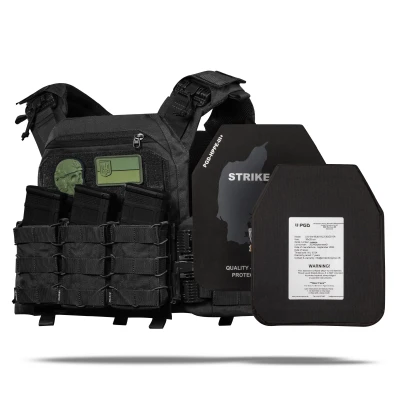 Бронежилет 3 уровня NIJ (PRO). Вес 3.5 кг. Полиэтиленовые плиты PGD-LW+ SAPI 1.5 кг. Чёрный