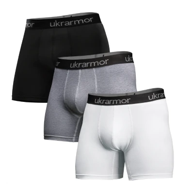 Комплект мужских трусов Solder's Boxer. Материал Charged Cotton. Черный - Серый - Белый