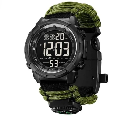Тактичний годинник Skmei 1845. Паракордовий ремінець, водонепроникні. Олива