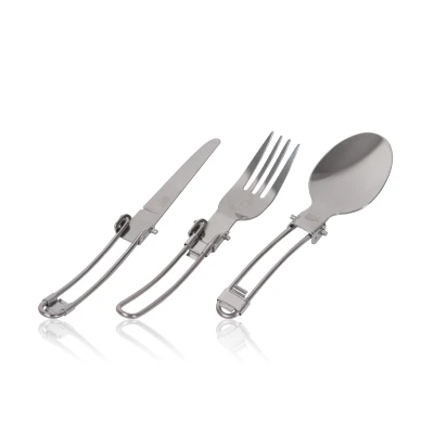 Набор кемпинговых столовых приборов Skif Outdoor Trinity. Раскладные, стальные