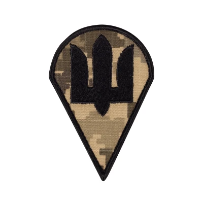 Шеврон (нашивка) купол Десантно-штурмовых войск ВСУ, 10х6.5 см. Пиксель (мм-14)