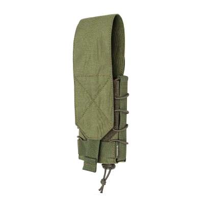 Одинарный закрытый подсумок с клапаном под магазин АК/АR. Олива.