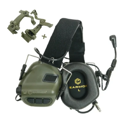 Активные наушники Earmor M32X MOD4 с микрофоном. Олива