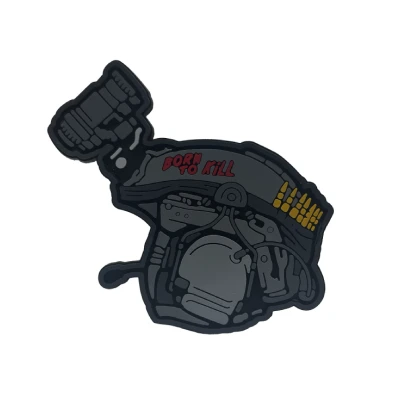 Патч (шеврон) «Born to kill» від А.Т.А.К.А. М’який ПВХ пластик. Чорний