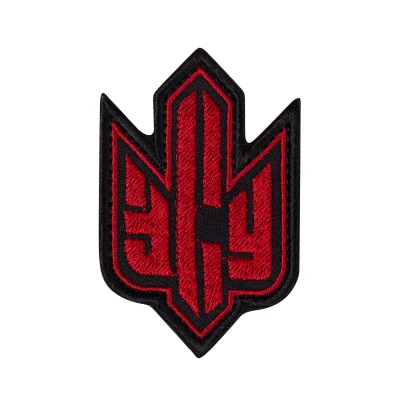 Шеврон (нашивка) Тризуб ВСУ, 8.5х5.5 см. Красно-черный