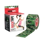 Кінезіо тейп RockTape Design. Еластична стрічка 5 см х 5 м. Green Camouflage