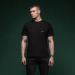 Комплект футболок Basic Military T-shirt. Cotton/Elastane, чорний - олива 2