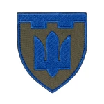 Шеврон (нашивка) Територіальна оборона, 8х7 см. Олива-синій