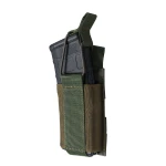 Одинарный эластичный подсумок под магазины АК/АR открытого типа. Крепление MOLLE. Олива 5