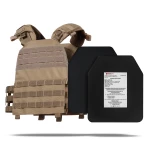 Бронежилет 3 (+++) уровня NIJ (M.V.P.). Вес 3.8 кг. Керамические плиты Elmon 1.65 кг. Койот