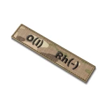 Шеврон (нашивка) группа крови О (I) Rh (-), 2.5 х 12.5 см. Мультикам 3