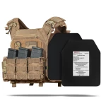 Бронежилет 3 (+++) уровня NIJ (PRO). Вес 4 кг. Керамические плиты Elmon 1.65 кг. Койот