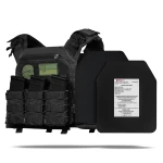 Бронежилет 3 (+++) уровня NIJ (PRO). Вес 4 кг. Керамические плиты Elmon 1.65 кг. Черный