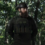 Одинарный эластичный подсумок под магазины АК/АR открытого типа. Крепление MOLLE. Олива 3