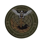 Шеврон (нашивка) Военная разведка Украины, 9х9 см. Олива