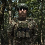 Одинарный эластичный подсумок под магазины АК/АR открытого типа. Крепление MOLLE. Мультикам 4