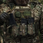 Одинарный эластичный подсумок под магазины АК/АR открытого типа. Крепление MOLLE. Мультикам 8