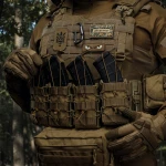 Патч (шеврон) з написом Ukrarmor, на липучці, кольоровий. М’який ПВХ пластик 3