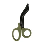 Ножницы тактические черные для полевой медицины (черное лезвие). Размер: 18.3 х 9.2 см. Ручка - олива