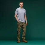 Футболка Basic Military T-shirt. Cotton and Elastane, сірий 4