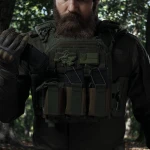 Одинарный эластичный подсумок под магазины АК/АR открытого типа. Крепление MOLLE. Олива 6