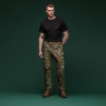 Комплект футболок Basic Military T-shirt. Cotton/Elastane, чорний - олива 5