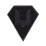 Шеврон (нашивка) двозуб Сил специальных операций ВСУ, 9х7.5 см. Серо-черный