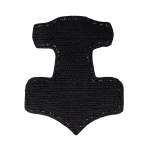 Шеврон (нашивка) Молот Тора на липучке, 10х8 см. Серо-черный 4