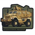 Патч (шеврон) «International MaxxPro» від Patch hunter. М’який ПВХ пластик. Койот