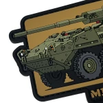 Патч (шеврон) «M1128 Stryker MGS» от Patch hunter. Мягкий ПВХ пластик. Койот 2