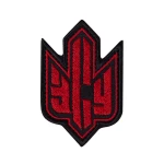 Шеврон (нашивка) Тризуб ВСУ, 8.5х5.5 см. Красно-черный